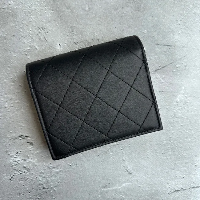 シャネル 折りたたみ財布 コピー オールブラック AP3817 B15615 94305