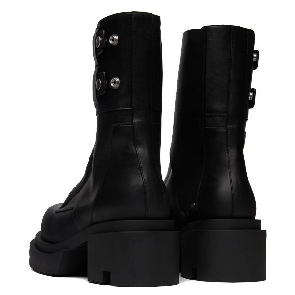 リックオウエンス コピー Field Bogun Boots アンクルレザーブーツ ブラックrc02151