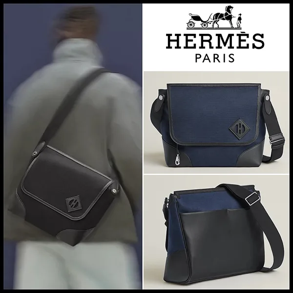 お早めに★希少★エルメス コピー商品 メッセンジャーバッグ オールバック ネイビー紺 ams22321
