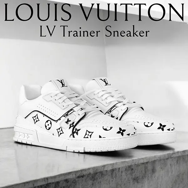 新作メンズ ルイヴィトン 偽物 LV トレイナー スニーカー モノクロモノグラム レザー 1AHTOR