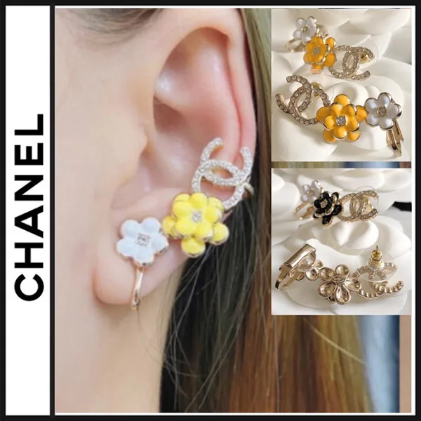 新デザインお耳を包み込むお花がかわいい♡華やぐ25P シャネル ピアス パチモン cc25481