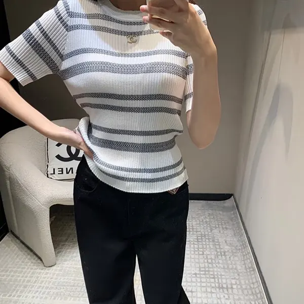シャネル 25SS ボーダーニットトップス 激安 P75694