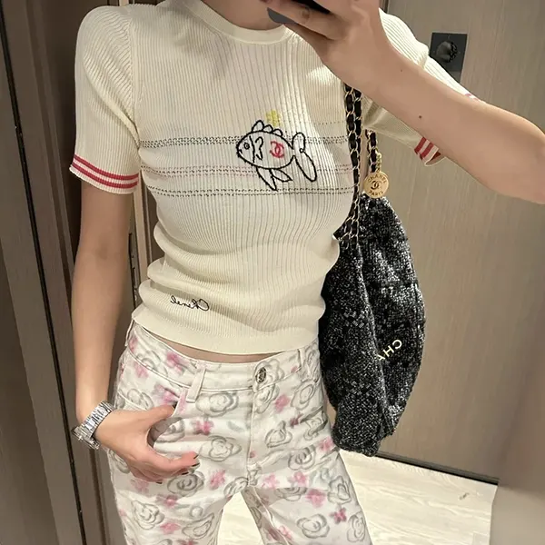 高品質シャネル Tシャツ n級品 コットン P78698-K11361-NACJA