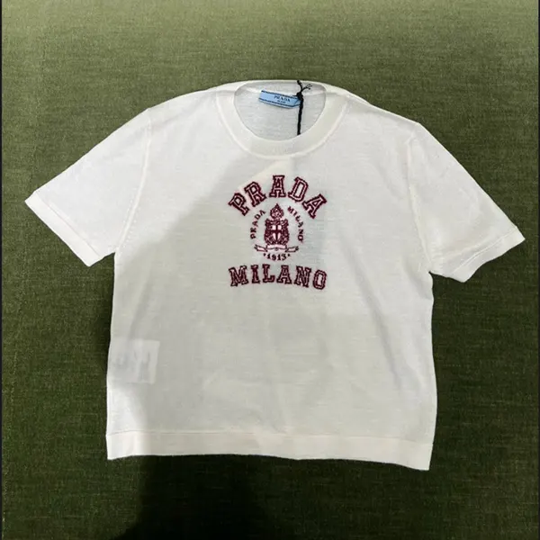 注目商品！プラダ カシミヤ インターシャ Tシャツ ウィメンズ P24M2M