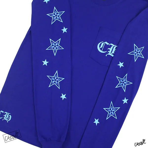 クロムハーツ N級品 ロンT/ラピスブルー CHスター w25041711