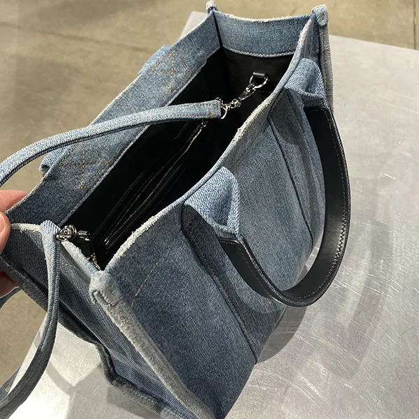 バレンシアガ Denim Washed Frayed トートS バッグ コピー ユニセックス bl254231