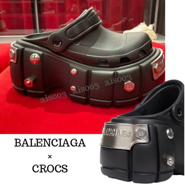 バレンシアガ クロックス 偽物【24SS】バレンシアガ Hard Crocs サンダル 厚底 ロゴ