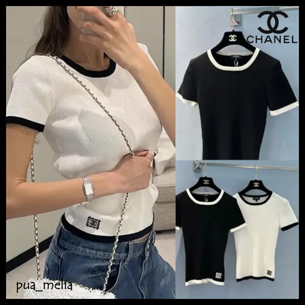シャネル トップス Tシャツ CCロゴ P79495 K11480 NAEEL