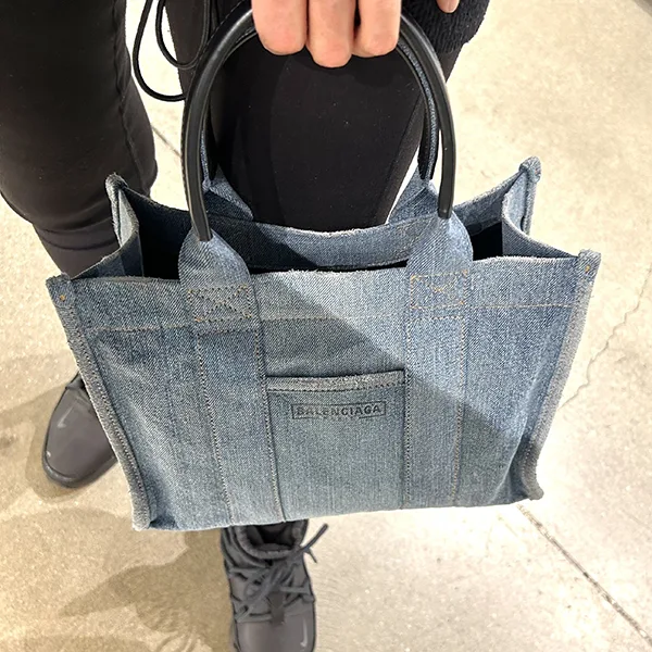 バレンシアガ Denim Washed Frayed トートS バッグ コピー ユニセックス bl254231