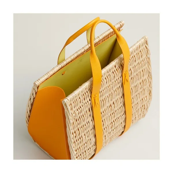 日常使い♪【エルメス 】プティアッシュ 偽物 GM バスケット Panier en osier GM