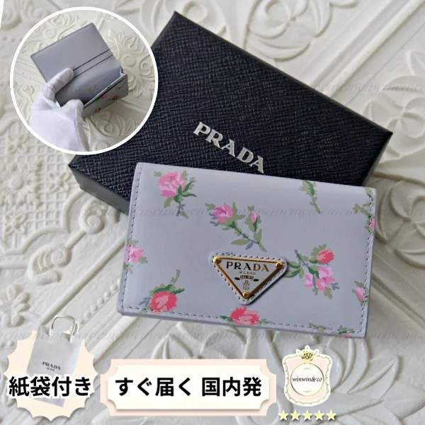 プラダ パチモン■ロマンティックな花柄プリントカードケース 1MC110
