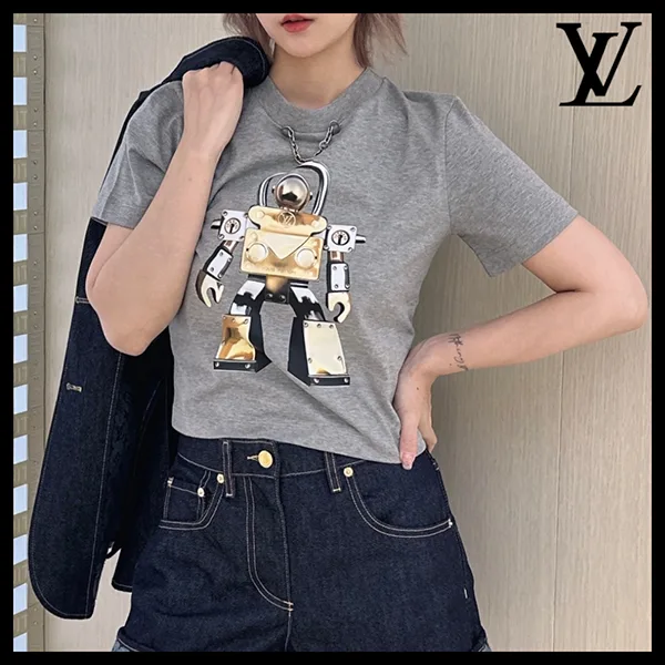 ルイヴィトン Ｔシャツ パチモン 1AI43【遊び心あるロボットプリントが魅力】