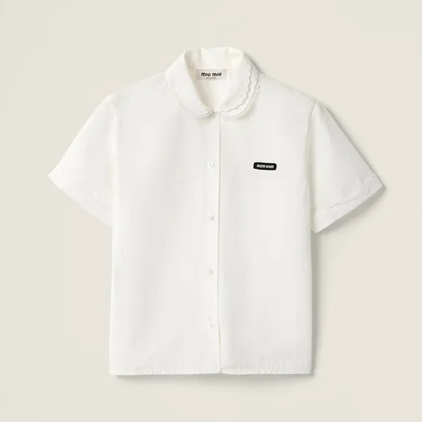 ミュウミュウ シャツ 偽物 Slubbed poplin shirt. シャツ MK1932