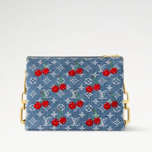 お洒落に★ルイヴィトン×村上隆 クッサンPM コピー デニムチェリー M14978