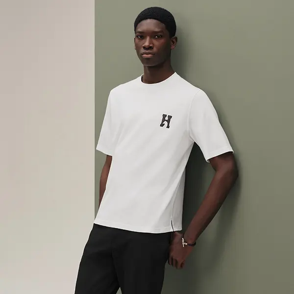 エルメス 「HCheval」ミニレザーパッチTシャツ H567810HA64LA