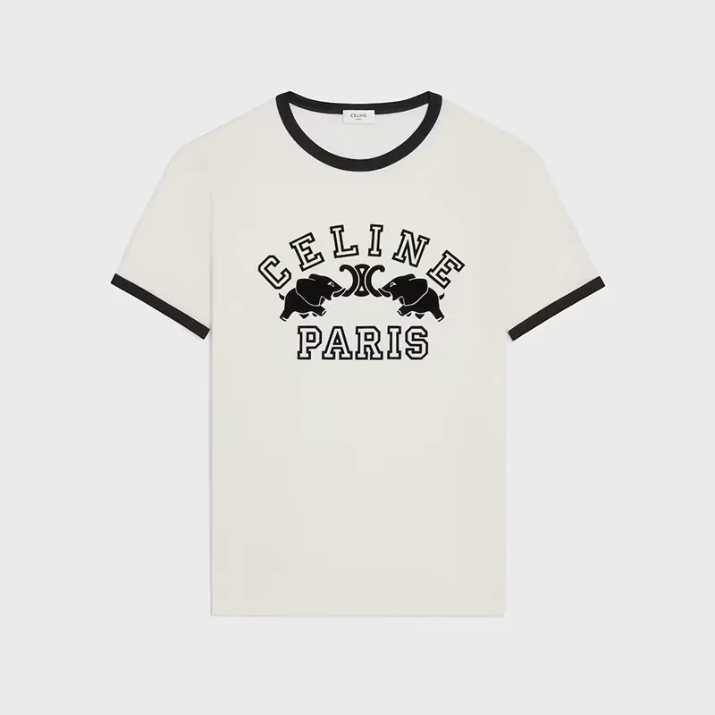 セリーヌ パロディ フロッキーロゴ入り コットンジャージ Tシャツ sl20250805