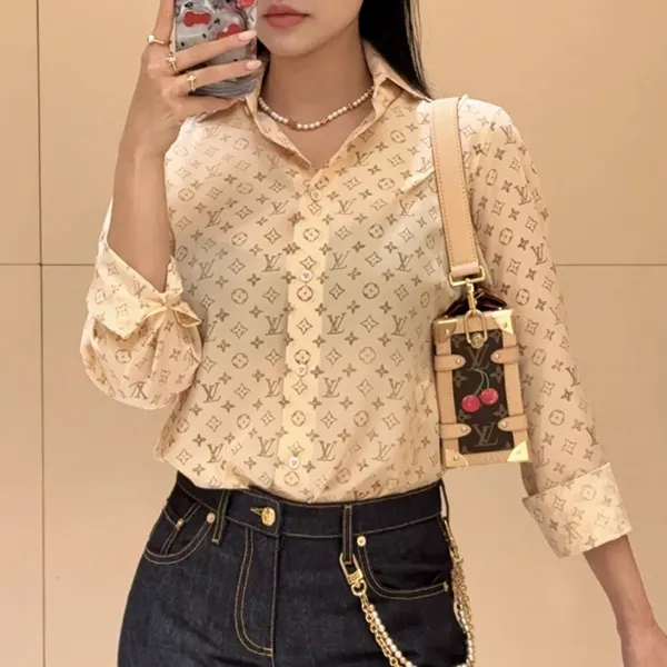 【スマートで夏らしいデザイン♪】ルイヴィトン 偽物★シルクシャツ 1AI844