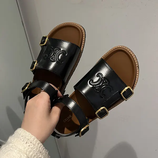 セリーヌ トリオンフ レザー サンダル 25 2色 359743644C.38NO