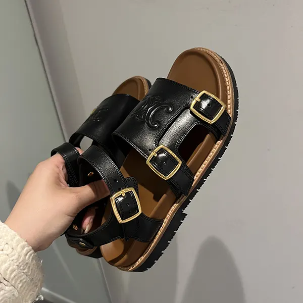 セリーヌ トリオンフ レザー サンダル 25 2色 359743644C.38NO