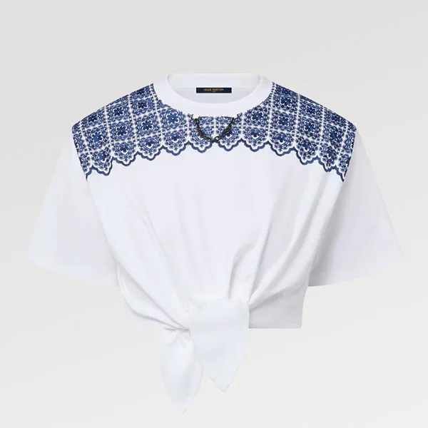 【シンプルお洒落♪】ルイヴィトン エンブロイダリー Tシャツ 偽物 1AFTMC