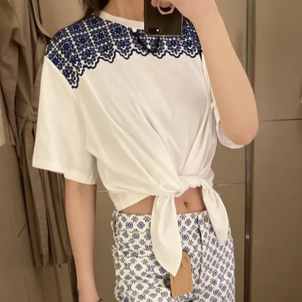 【シンプルお洒落♪】ルイヴィトン エンブロイダリー Tシャツ 偽物 1AFTMC