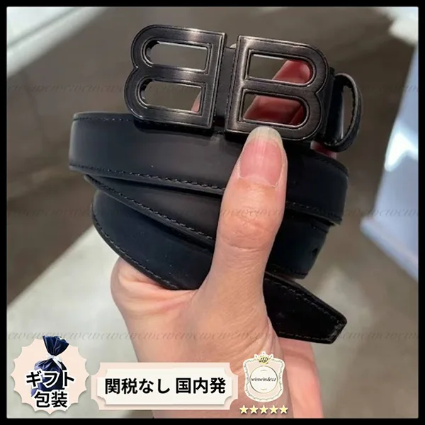 バレンシアガ パロディ アワーグラス BBバックル レザーベルト bl25944
