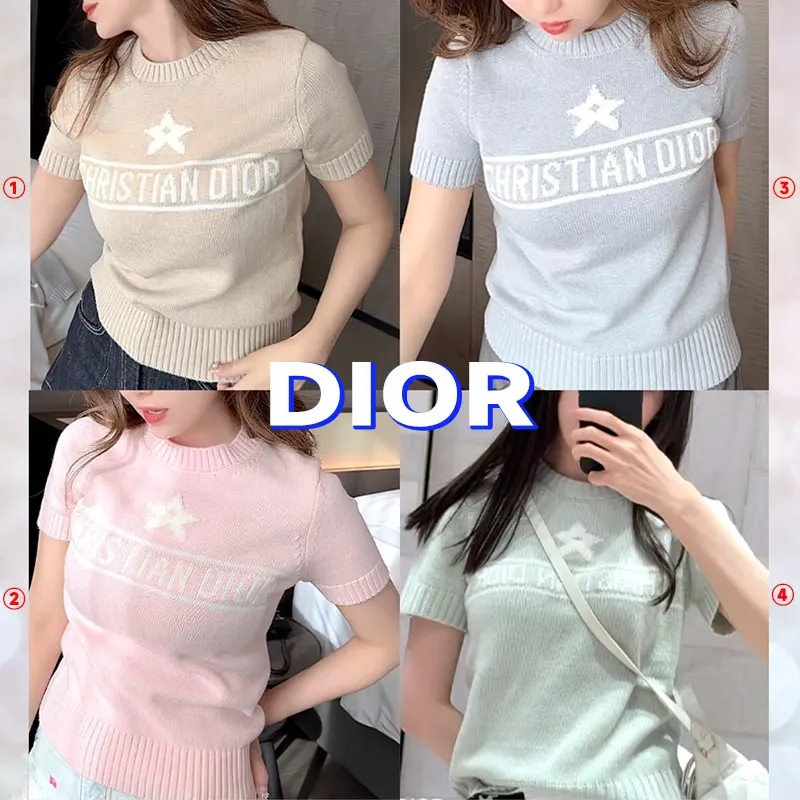 ディオール ショートスリーブ セーター Tシャツ 並行輸入品 4色 da20250912