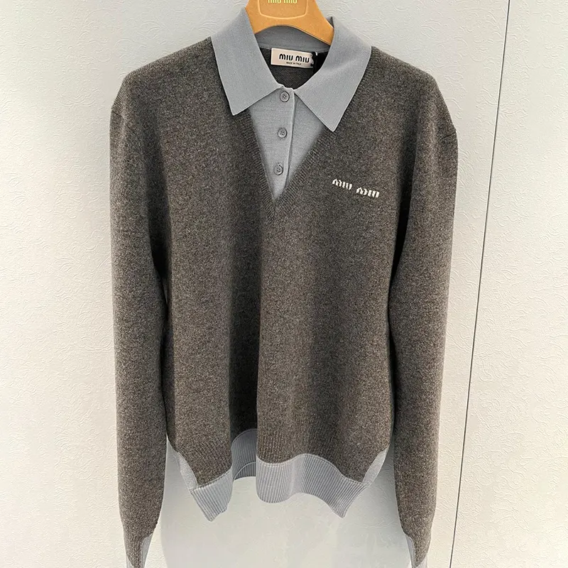 ミュウミュウ カシミア×ウール ポロセーター n級品 miu655325