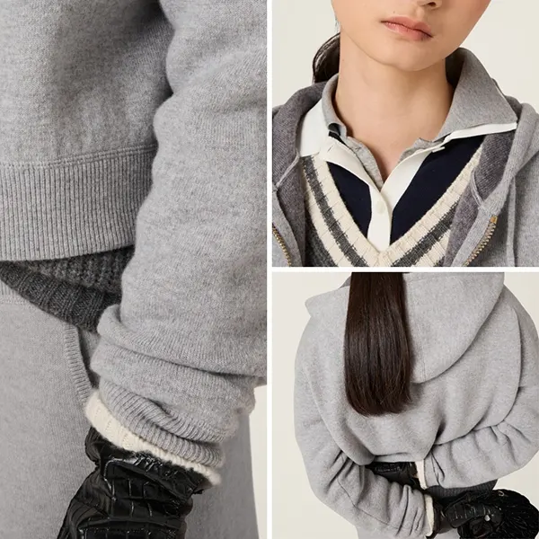 ミュウミュウ カシミア n級品 ジップアップ パーカー MMF901