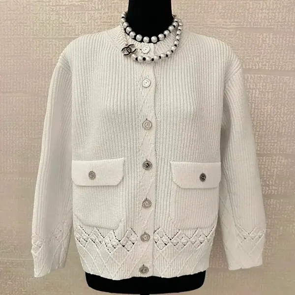 シャネル ココマークボタン ロングカーデ P79195 K11406 AW005