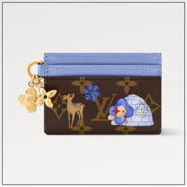 《限定！遊び心あるイラスト☆》ルイヴィトン カードケース コピー ポルト カルト･LV チャーム M15324