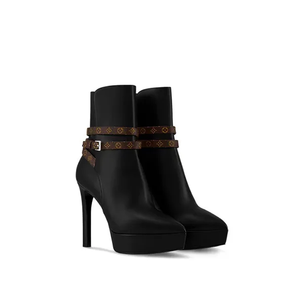 超人気【最強美脚♪】ルイヴィトン モノグラム 厚底 アンクルブーツ 偽物 1AGXG