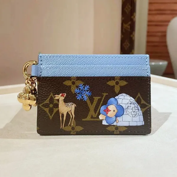 《限定！遊び心あるイラスト☆》ルイヴィトン カードケース コピー ポルト カルト･LV チャーム M15324