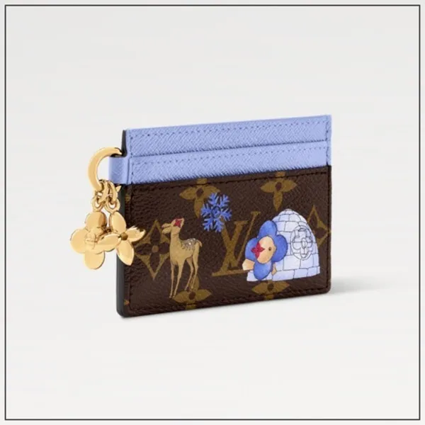 《限定！遊び心あるイラスト☆》ルイヴィトン カードケース コピー ポルト カルト･LV チャーム M15324