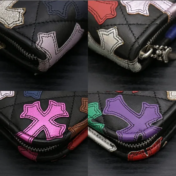 クロムハーツ セメタリークロス オーガナイザー ラウンドファスナー トラベルケース キルト マルチカラー ch251142
