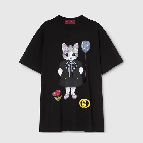 即発グッチ ヒグチユウコ  コピー ジャージー Tシャツ 日本限定 837959 XJHTO 1043