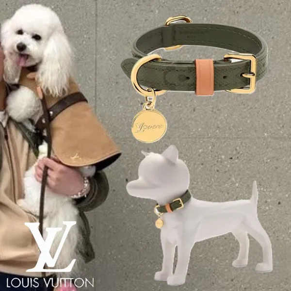 【個性ヒカル☆】ルイヴィトン 偽物 LV ドッグ カラー XS（首輪：小型犬 ）GI1489