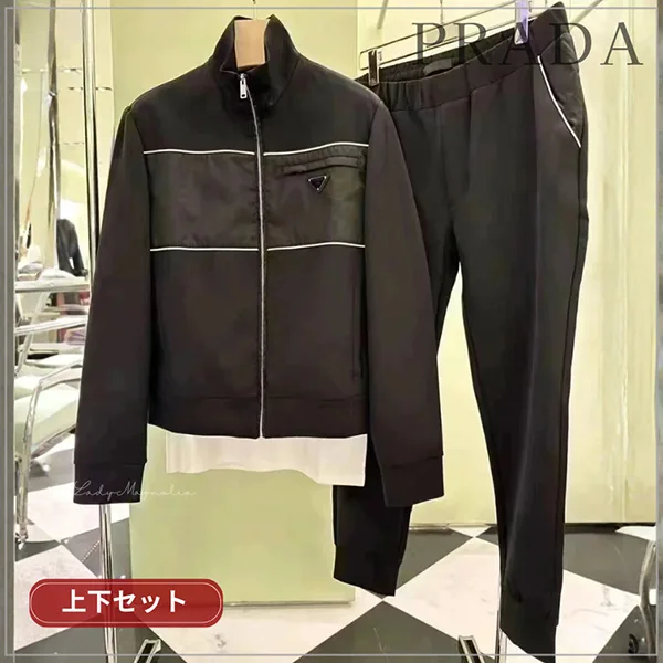 【プラダ】Re-Nylon スウェットシャツ パンツ 偽物 セットアップ set up 2512174