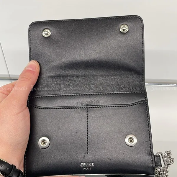 憧れの逸品!! 【セリーヌ】メンズ チェーンウォレット 偽物 黒 ce1205