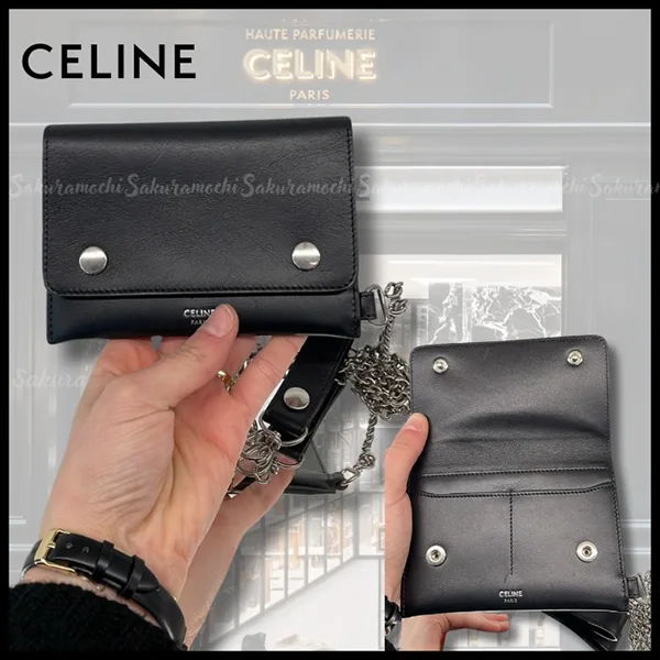 憧れの逸品!! 【セリーヌ】メンズ チェーンウォレット 偽物 黒 ce1205