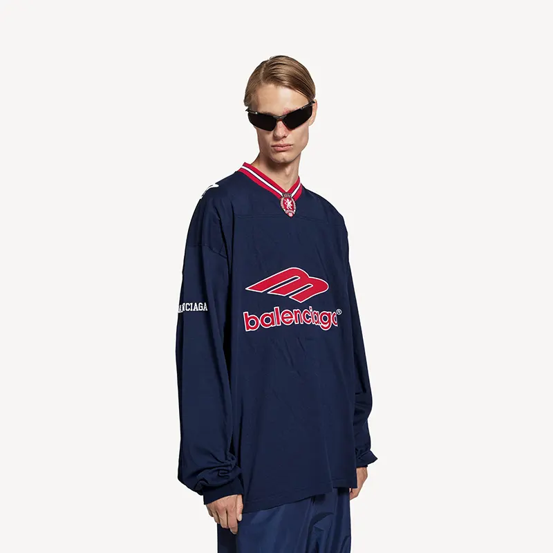 バレンシアガ 3B Football ロングスリーブ Vネック Tシャツ 2色 bl514655