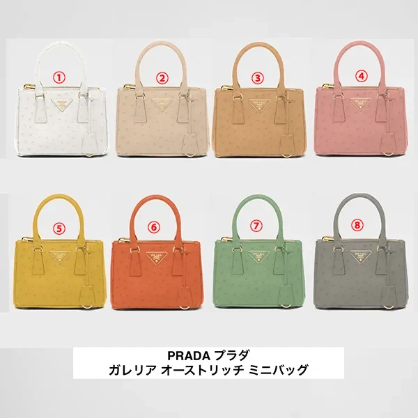 【プラダ】ガレリア オーストリッチ ミニバッグ 1BA906 M130