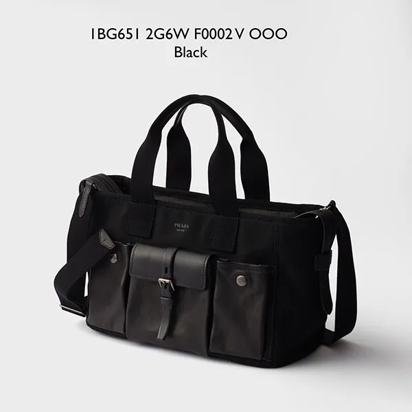 プラダ【入手困難】Route★キャンバスレザートートバッグ コピー★ラージ 1BG645_2G6F_F0002