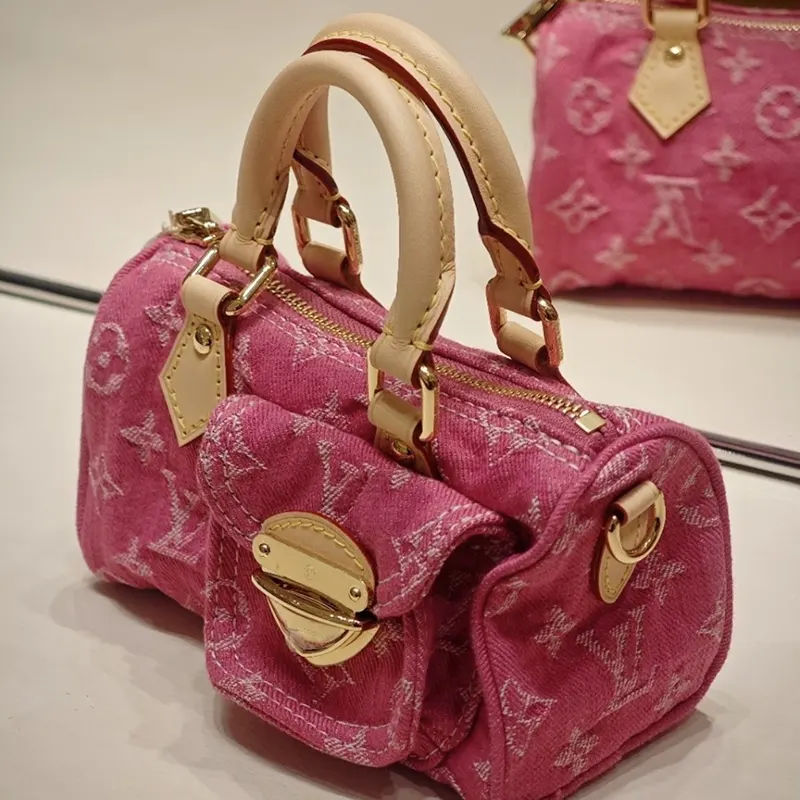 ルイヴィトン ナノスピーディー ピンクデニム ミニボストン M27603