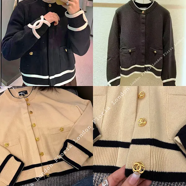 シャネル CCロゴが可愛い ターンロック カーディガン P82363