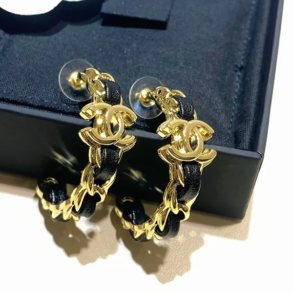 口コミで高評価！シャネル CCマーク レザーフープピアス コピー ABH116 B23469 U7516