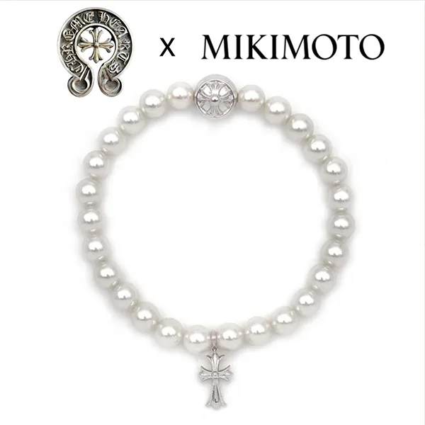 †クロムハーツ x Mikimoto†ホワイト パール ブレスレット ch2605192