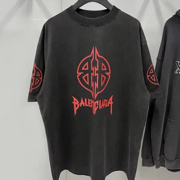 バレンシアガ コピー メタルBB ロゴ Tシャツ 764235 TPVI2 1568