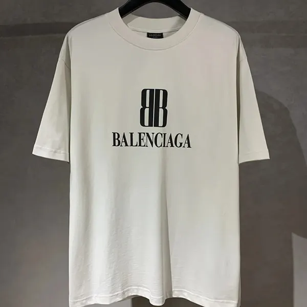 絶対に欲しいバレンシアガ NanoBB Tシャツ 偽物 白 ミディアムフィット 764235TSVU49012