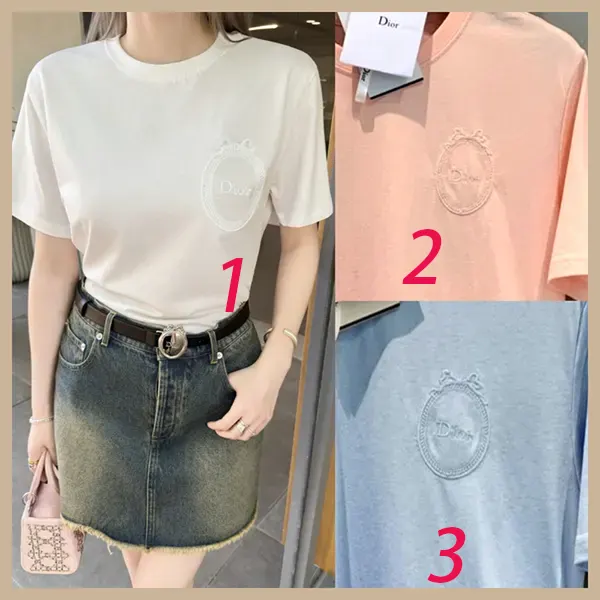 7日間返品返金保障ディオール メダリオン エンブロイダリー Tシャツ 激安 623T13A4265